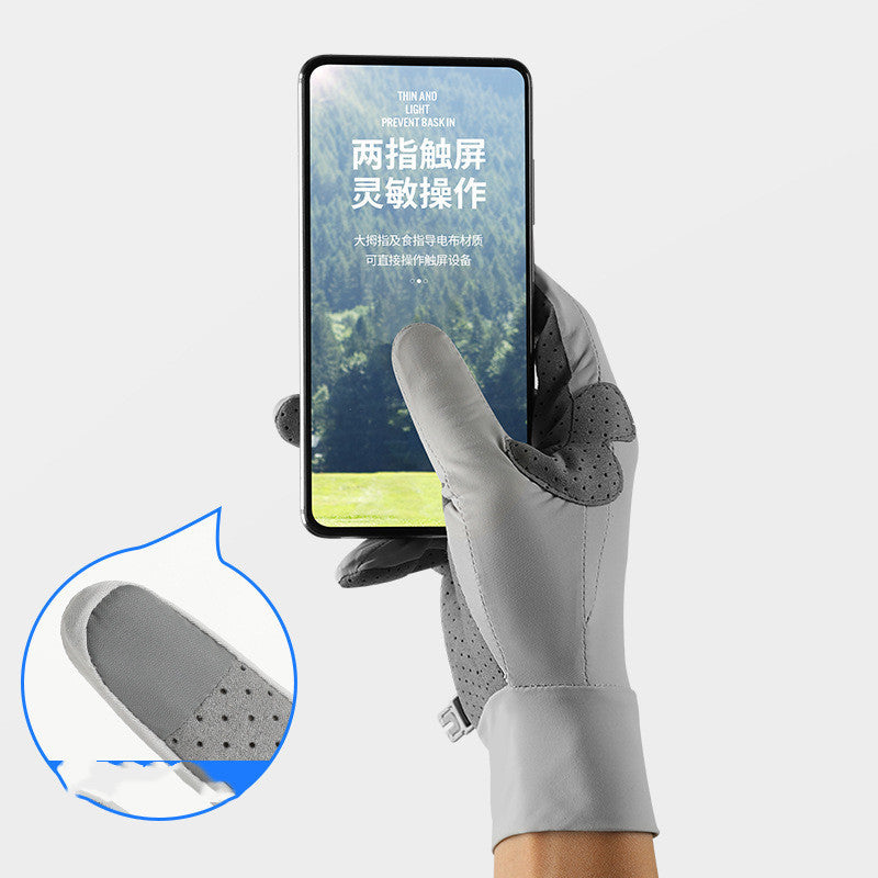 Summer fishing riding sunscreen gloves touch screen outdoor non-slip