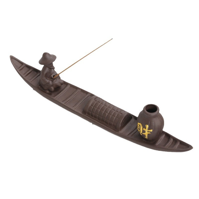 Old Fisherman Fishing Line Incense Burner Creative Ceramic Decorations Ornaments