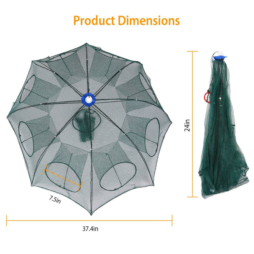 Foldable Fishing Bait Net Trap Crab Net Shrimp Minnow Crawdad Fish Cast Dip Cage Mesh Automatic Contraction