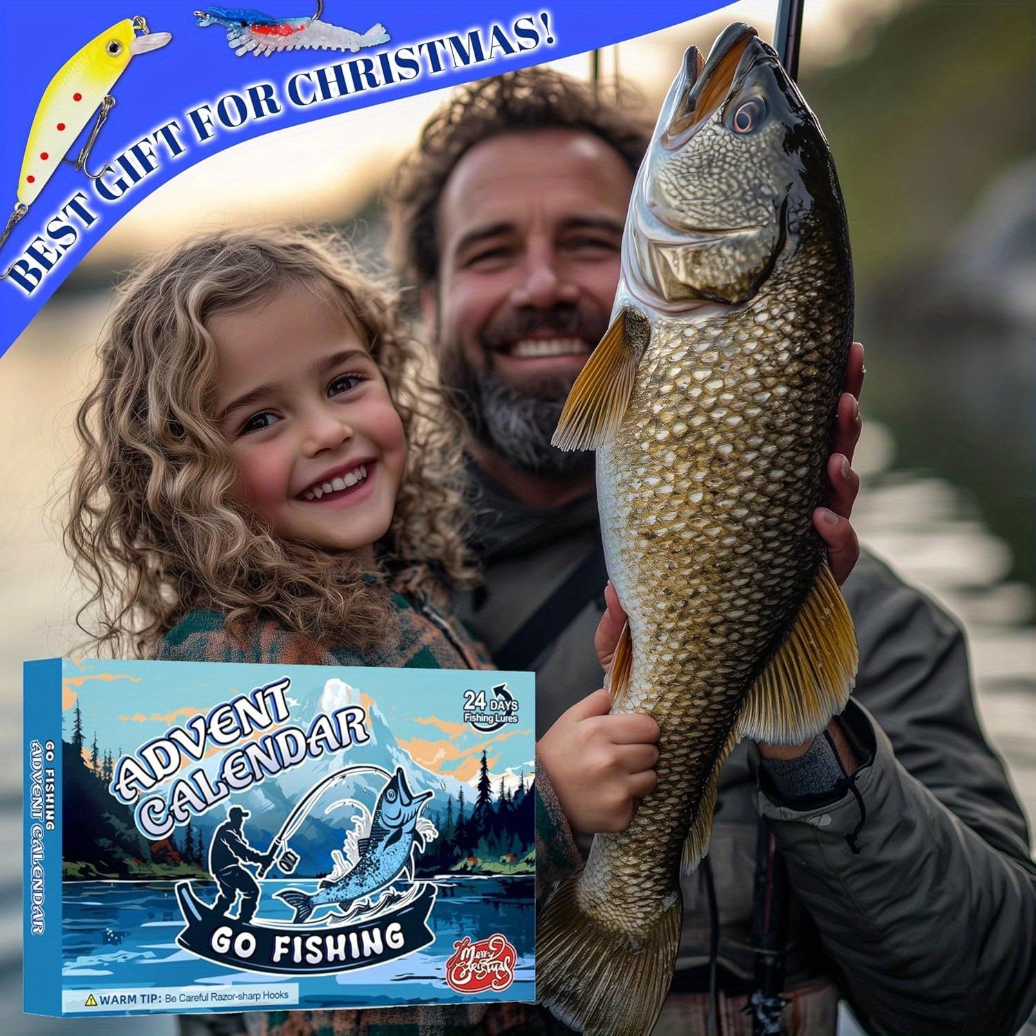 24 Baits/Lures Advent Calendar Mystery Tackle Box for bass trout and more The perfect gift for any fisherman