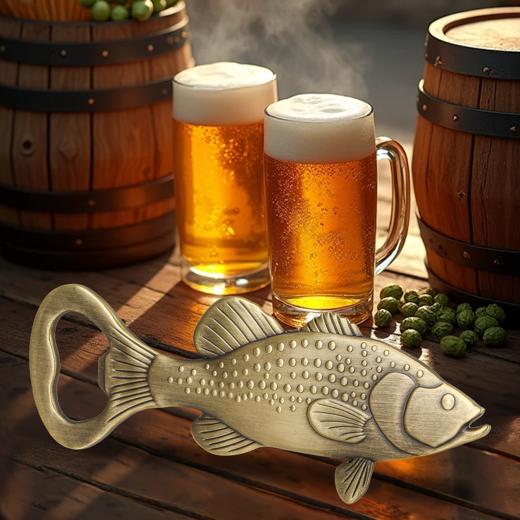 Creative Sea Bass Bottle Opener With Velvet Bag , Exclusive Gift For Fishing Enthusiasts, Bar Tool For Beer Enthusiasts, Ideal For Home And Bar Use, Novel Bar Accessories For Opening Beer