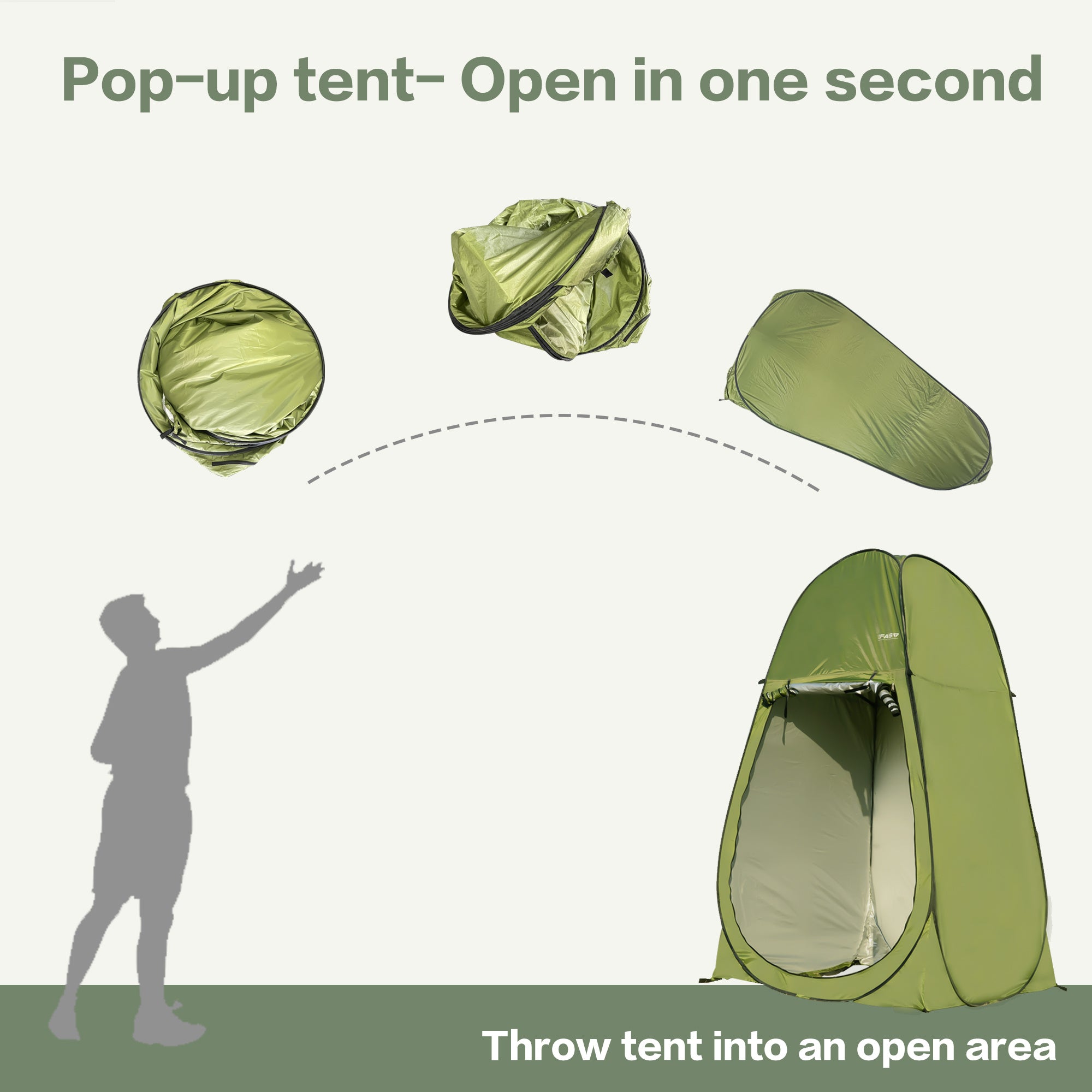 Camping Shower Tent 7FT Instant Level Up Privacy Tents, Portable Toilet Tent Outdoor Dressing Room, Foldable Camp Sun Shelter For Beach Fishing