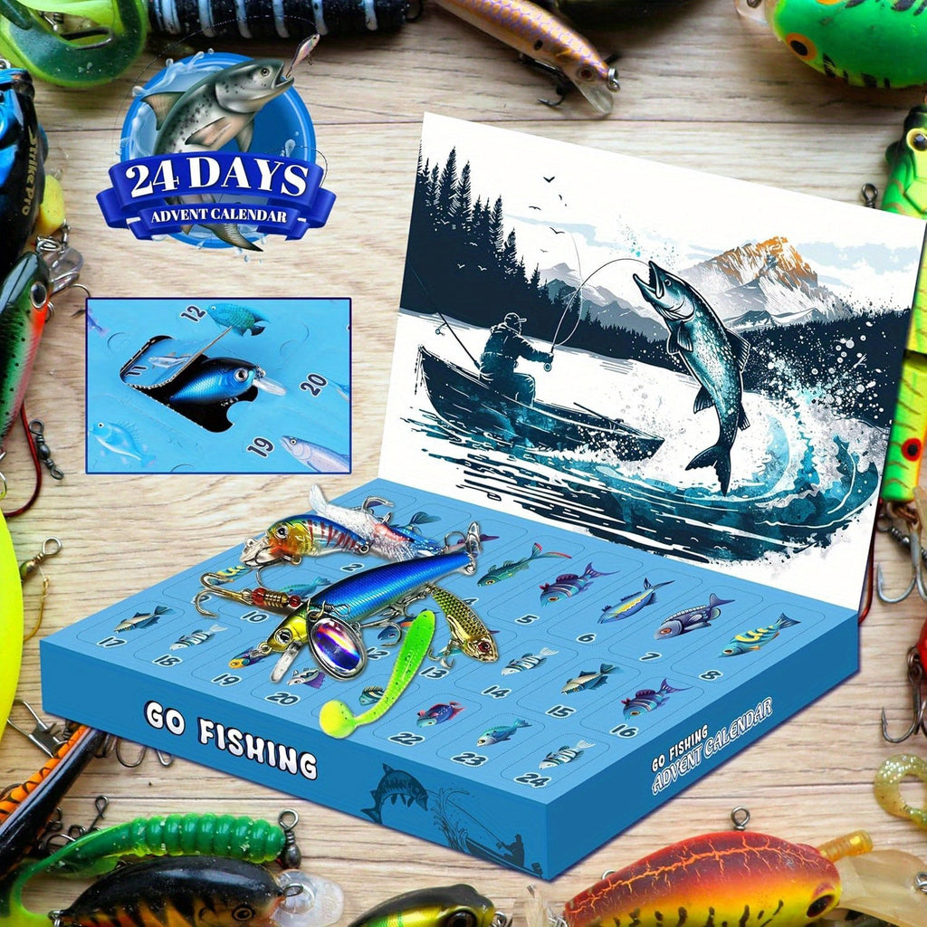 24 Baits/Lures Advent Calendar Mystery Tackle Box for bass trout and more The perfect gift for any fisherman